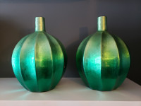 2 Green Vases