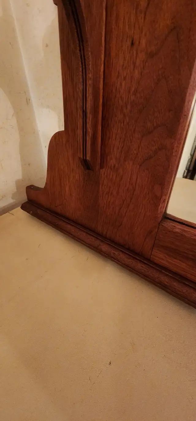 Beautiful Antique Wood Hall Mirror by Eastlake With 2 Shelves in Home Décor & Accents in Edmonton - Image 7