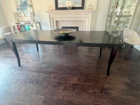 Oak wood dining table - espresso colour-    92”x42” fully extend