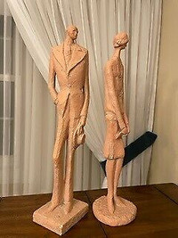 Austin Productions Sculpture Terra Cotta Man and Lady Sculptures