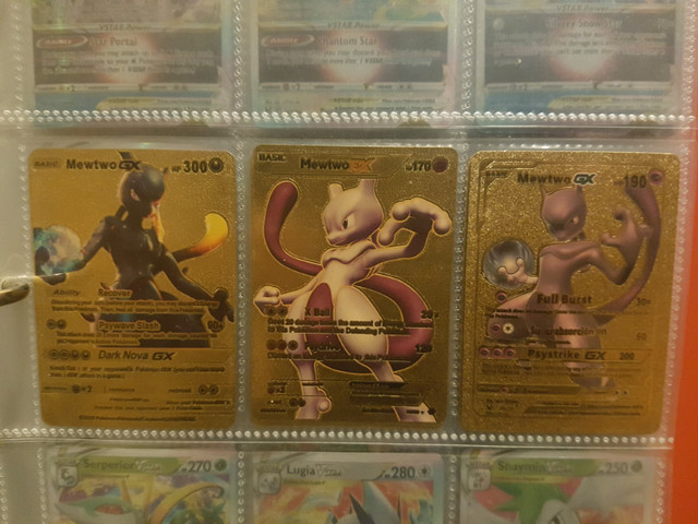 Cartes Pokemon GOLD VMAX PROMO RARE Pikachu Charizad RARE cards in Arts & Collectibles in West Island - Image 4