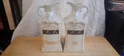 Ensemble de burettes huile et vinaigre vintage (H1Y 3E9), View more