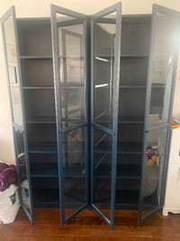 Billy Bookcase with glass doors (blue)