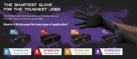 8 mil Black Nitrile Industrial Gloves in box of 50 gloves