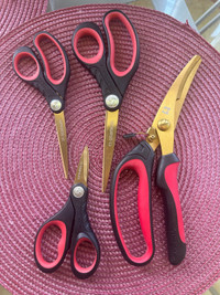 Rare Husky 4 Pack Titanium Scissors Set 9.5” 8.5” 7” 6”