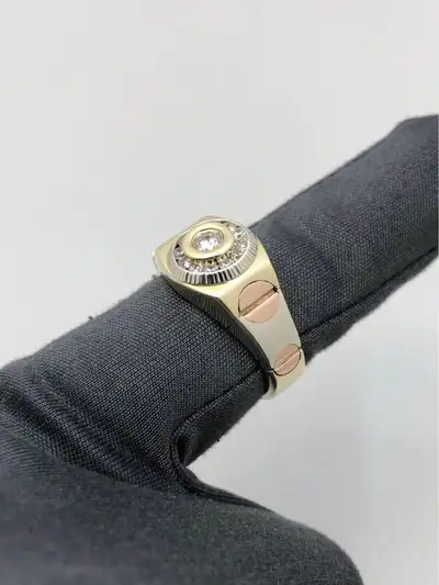 NEUVE Bague Homme 10k trois tons 7.64 grammes taille 8 3/4 men’s, View more