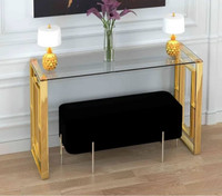 Gold Glass Console Table