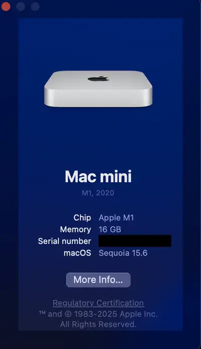 Mac mini M1 — 16GB / 1TB SSD, View more