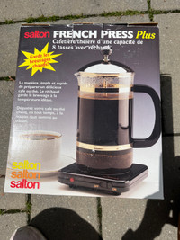 French press with warmer - brand new