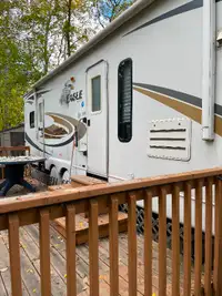 Seasonal with 32 ft Jayco camper at Great Woods Campground
