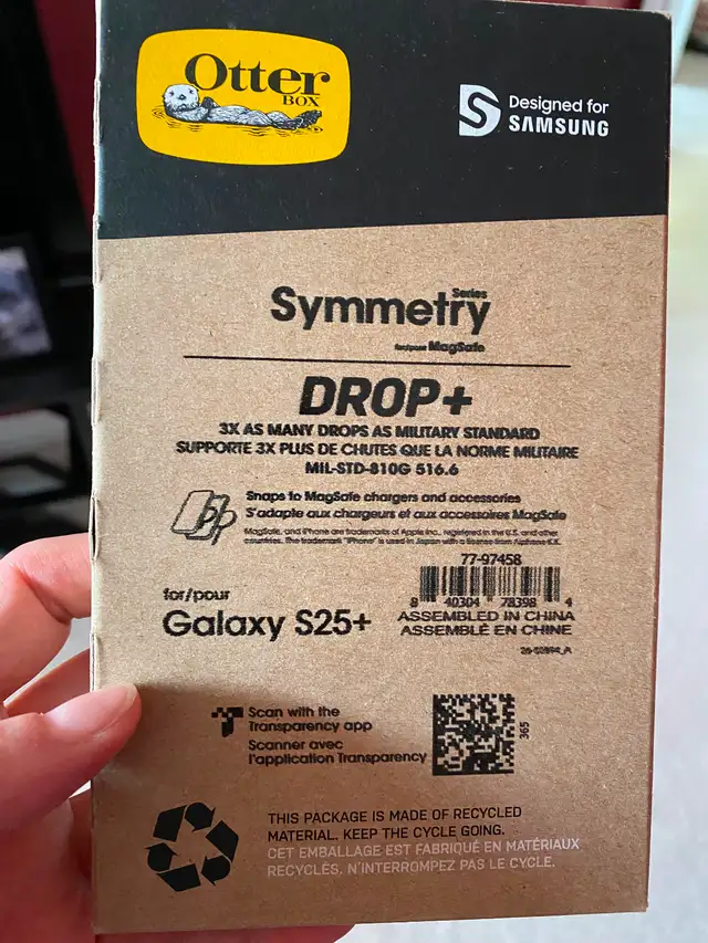 Otterbox Symmetry Phone Case Black for Samsung Galaxy 25+ in Cell Phone Accessories in Guelph - Image 2