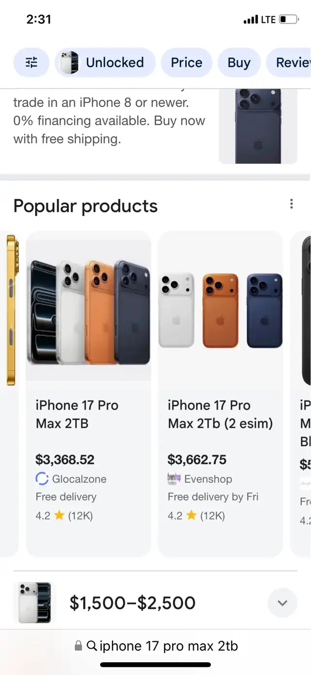 iphone 17 pro max 2 tb in Cell Phones in Delta/Surrey/Langley - Image 2