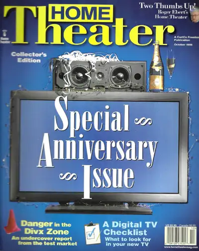 A great looking magazine! This is the October 1998 (Volume 5 Number 10) issue of HOME THEATRE Annive...