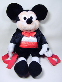 Mickey Mouse Plush Back Pack in Black Tuxedo Disney RARE!