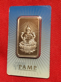 1 oz PAMP Suisse "Goddess Lakshmi' Fine Silver Art Bar in Assay