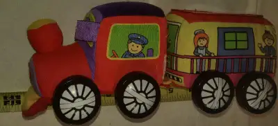 Plush Train Toy by IQ Baby - Velcro together, Mirror on Top, View more