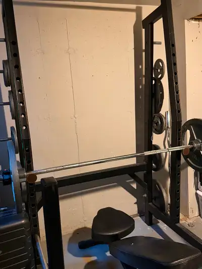 Squat Rack with Bench and Weights, View more