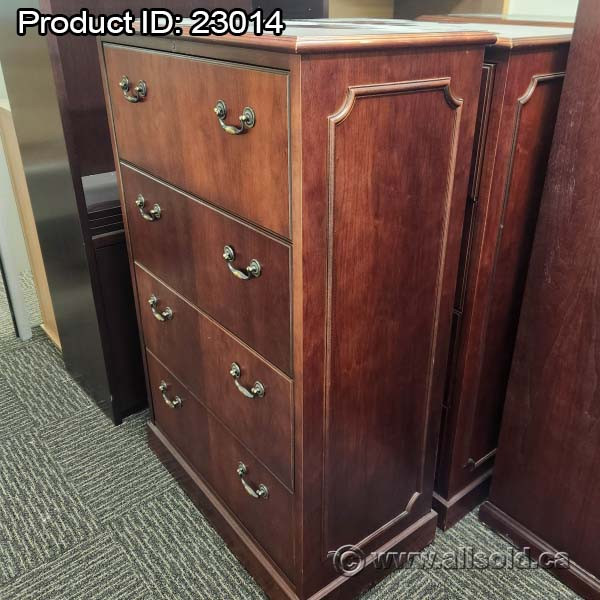 Mahogany Executive 4 Drawer Lateral File Storage Cabinet in Storage & Organization in Calgary
