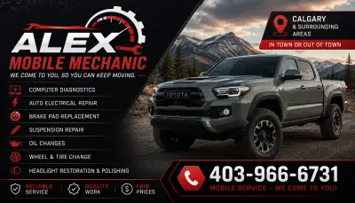 ALEX MOBILE MECHANIC Reliable Auto Repair & Diagnostics Serving Calgary & Surrounding Areas Computer...