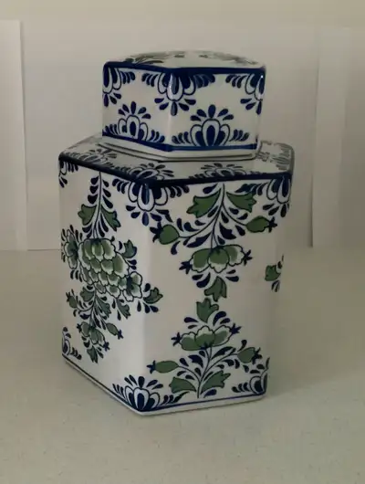 Large DECOR CERAMIC VASE JAR CONTAINER - Hexagon Shape, View more