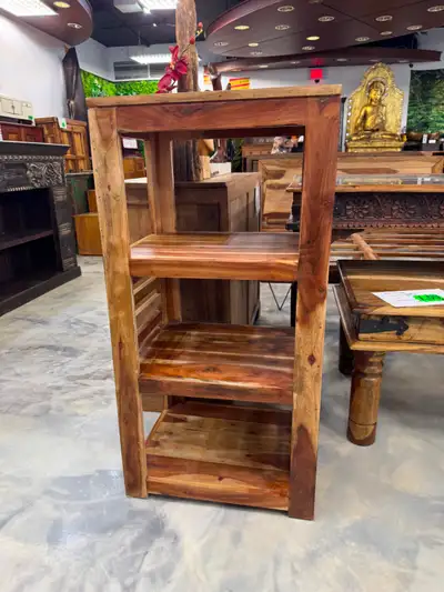 ✅ 2 Tables de chevet hautes, 2 Étagères bois de rose massif inde, View more