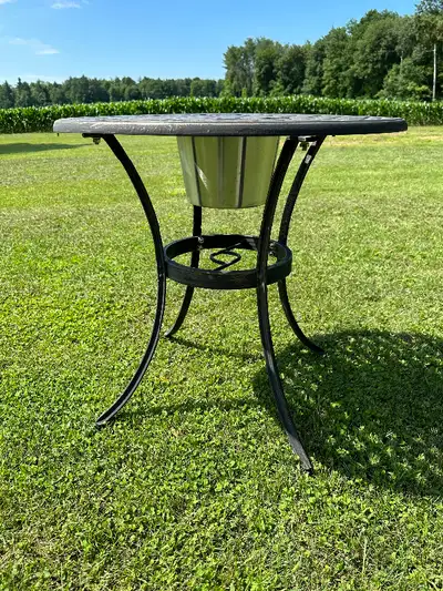 Used, Cast Aluminum “Bar” Patio Table, very versatile, View more