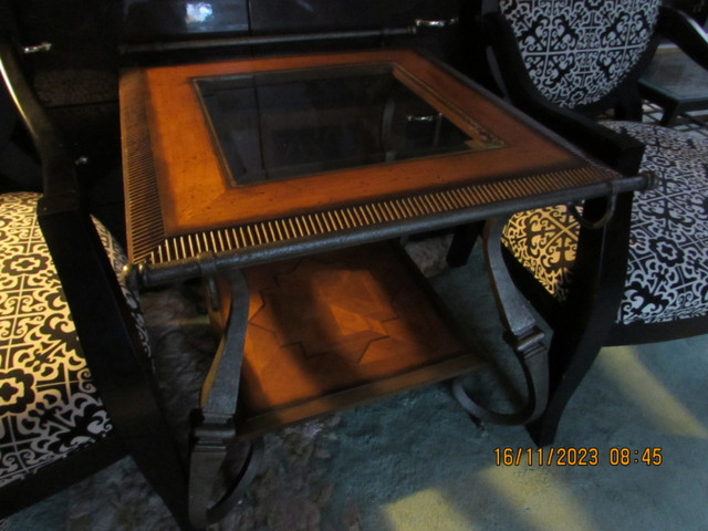2 End tables,  cast iron frames $80 each in Coffee Tables in Hamilton - Image 2