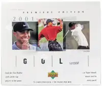 Upper Deck GOLF ... 2001 box ... possible TIGER WOODS Rookie !!!