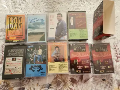 9 Cassett tapes of various artists and music types, View more