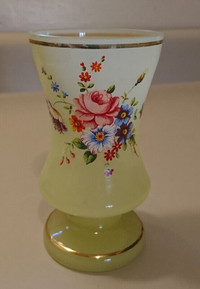 Vintage Rare Murano Venezia Yellow Milk Opaline Glass Vase