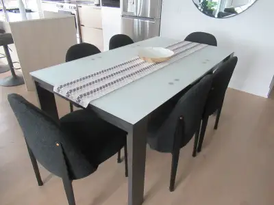 Table de Cuisine Verre trempé / Dining room table Tempered glass, View more