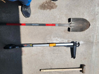 Shovel, weed puller,pitch fork,hedge sheers,sledge hammer etc