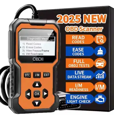 Brand new never used. This V410 OBDII scanner helps you read and erase codes, view freeze frame data...