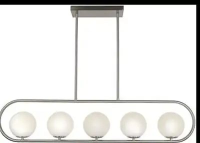 Modern Brushed Nickel 5-Light Indoor Pendant Light, View more