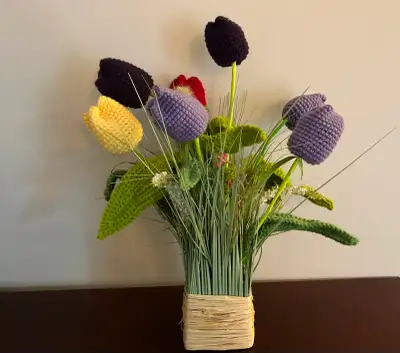  Handcrafted Yarn Tulip Bouquet – Limited Edition , View more