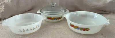 Lot of 3 Fire King Casserole Dishes, View more