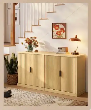 Ribbed Wood Cabinet, View more