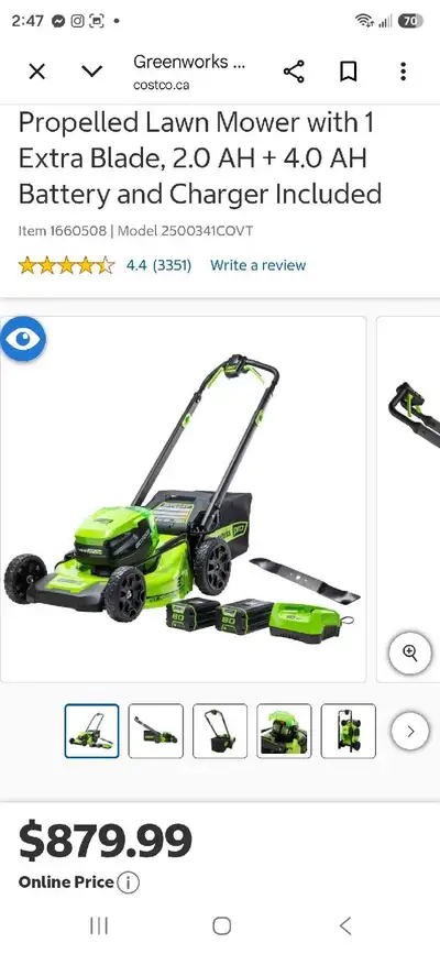 Greenworks Pro 80V Self-Propelled Lawn Mower, View more