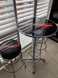 Budweiser bar table and stool 