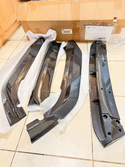Brand new Front Bumper Lip 4 Piece Compatible with Honda Accord 2021-2022 Yofer Style Front Bumper L...