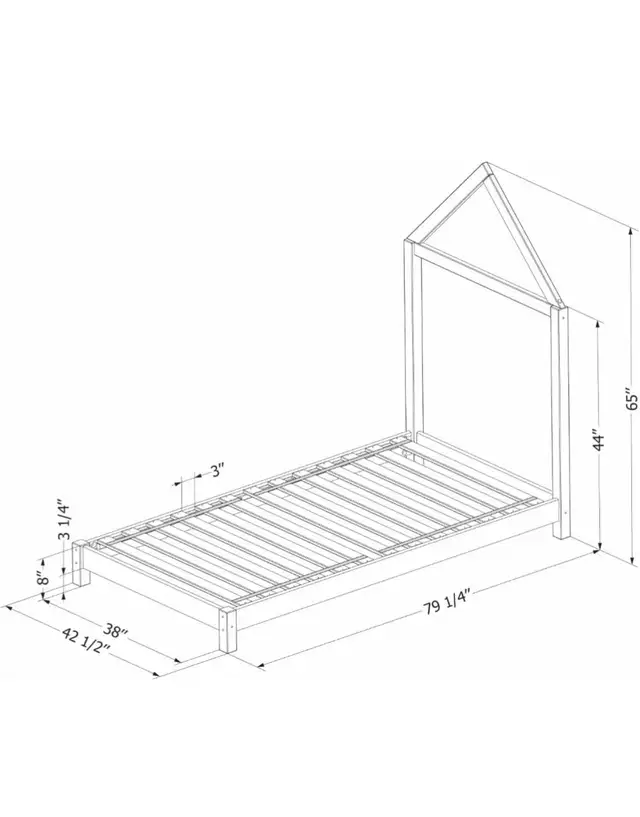 Lit cabane noir formar simple in Beds & Mattresses in Shawinigan - Image 3