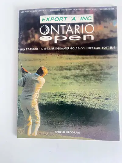1993 Ontario Open, Official Golf Programme, Bridgewater C.C.. FE, View more