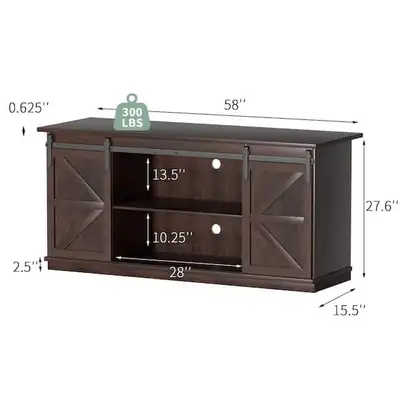 58 in. Espresso Composite TV Stand , View more