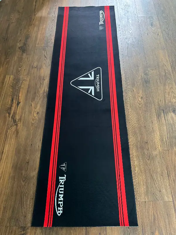 Triumph motorcycle display carpets runner mats rug yoga garage in Other in Barrie - Image 4