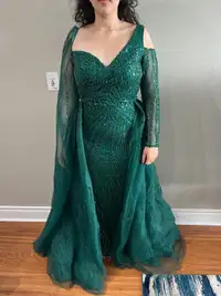 Woman’s green dress