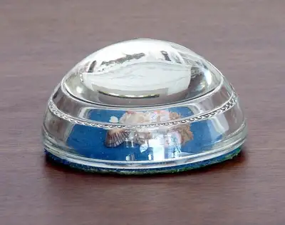 New Price - Vintage Glass Dome Paperwight, View more