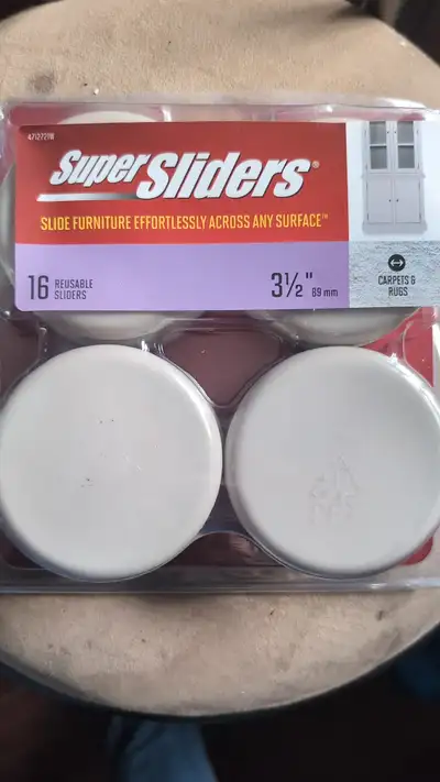 Super Sliders Premium 89mm Furniture Sliders for All Floor Surfaces (16 Piece Moving Kit) Reusable 3...