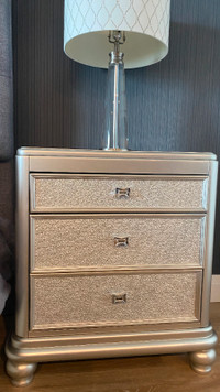 Coralayne Glam 3 Drawer Nightstand and Dresser