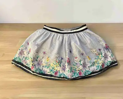 Joe Fresh Toddler Girl Striped Blue White Skirt Cat Bunny Butter, View more