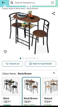NEW 3pc counter height dining/kitchen table set with 2 stools